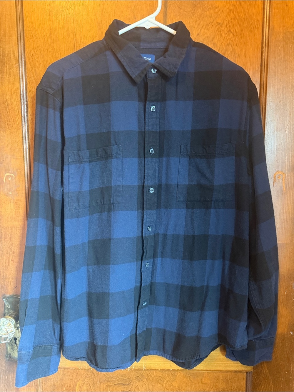 Arizona Jean Company Men's Blue & Black Buffalo Plaid Button-Down Shirt